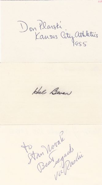 1955 Kansas City As Autographed Complete Team Index Card Lot 