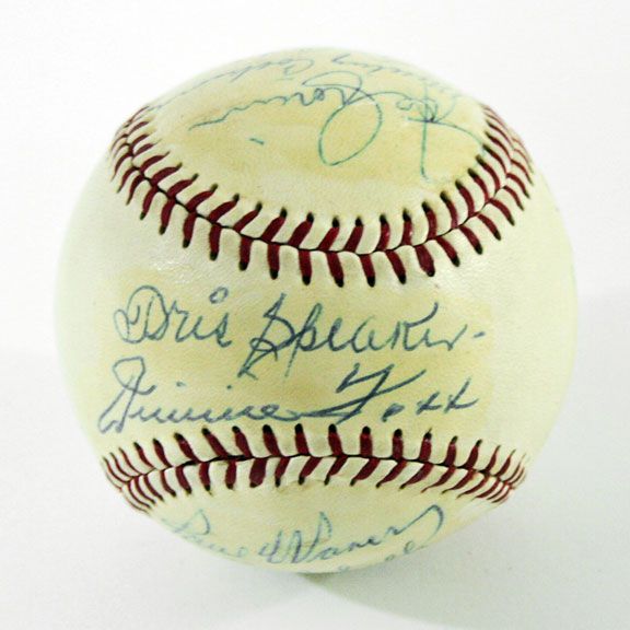 1957 Hall Of Fame Induction Multi-Signed Baseball (Cobb, Foxx, Crawford, Speaker, and more)