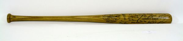 1957 New York Yankees Team Signed Enos Slaughter Half Bat
