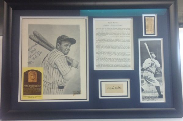 Babe Ruth & Mrs. Babe Ruth Autographed Framed Display