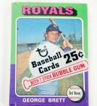 1975 Topps Unopened Cello Pack With Brett Rookie Showing