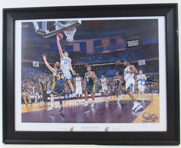 Kansas Basketball Nick Collison Framed Signed Print #150/4000
