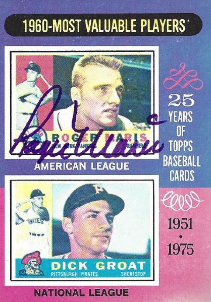 1975 Topps Roger Maris Signed Card