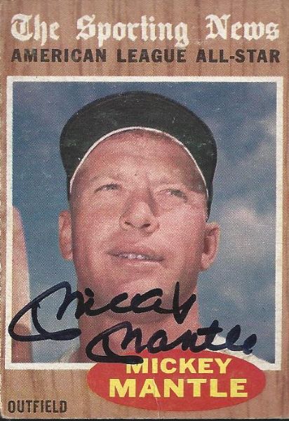 1962 Topps Mickey Mantle Signed