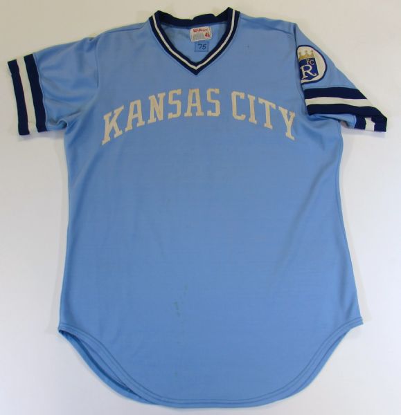 1975 Steve Busby Game Used Signed KC Royals Jersey