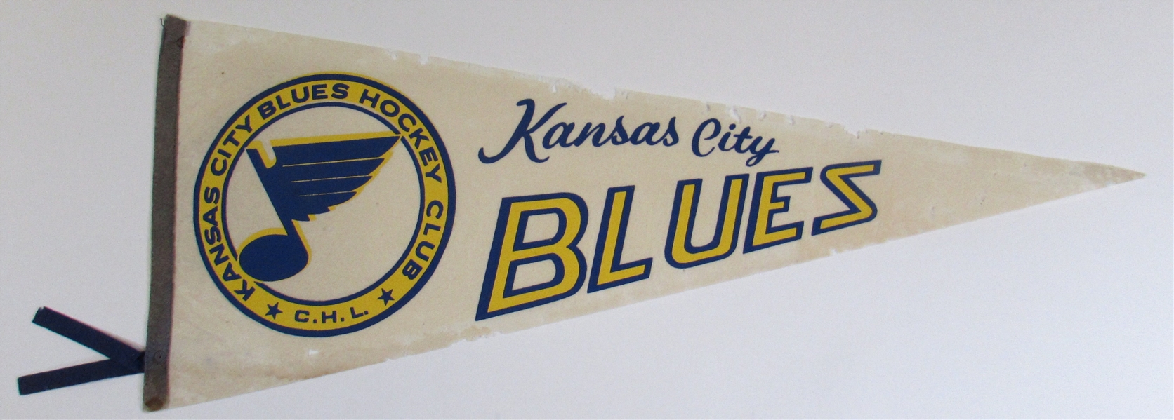 Rare Kansas City Blues Hockey Pennant