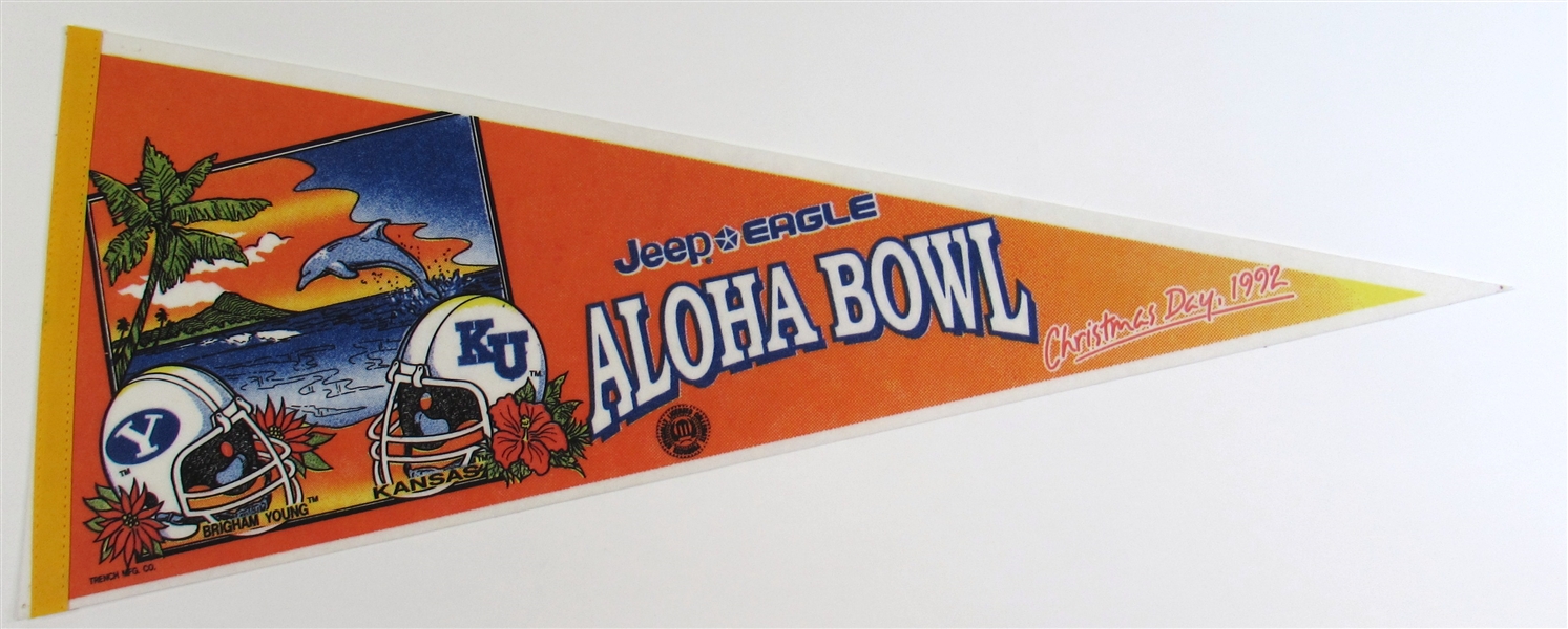 1992 Aloha Bowl BYU Vs. KU Pennant