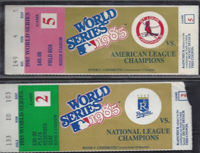 1985 Ws Game 2 & 5 Tickets