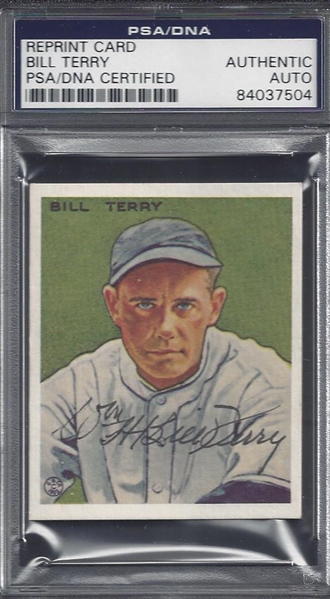 Bill Terry Signed PSA Card