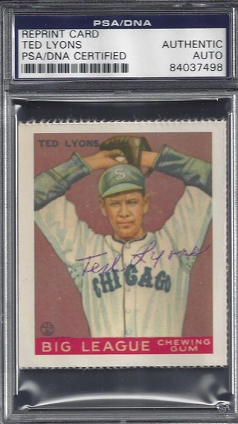 Ted Lyons Signed PSA Card