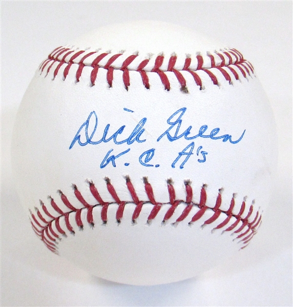 Dick Green Signed Ball & Org. Negative Photo