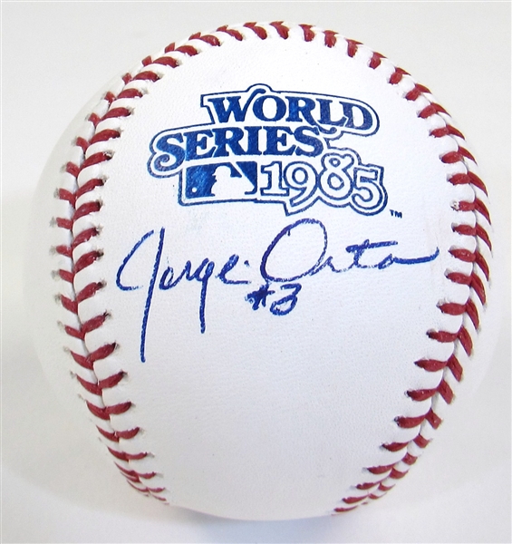 Jorge Orta Signed 1985 WS Ball & Card