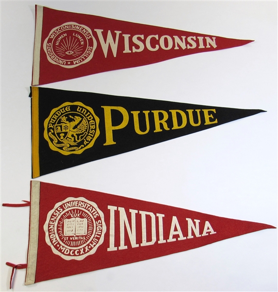 Purdue-Indiana-Wisconsin Lot of 3 Pennants