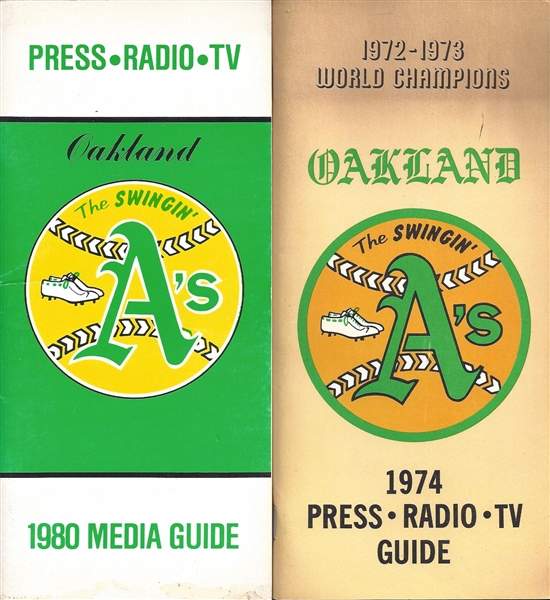 Oakland As Lot of 3 1978 Programs & 2 Media guides 1974-1980