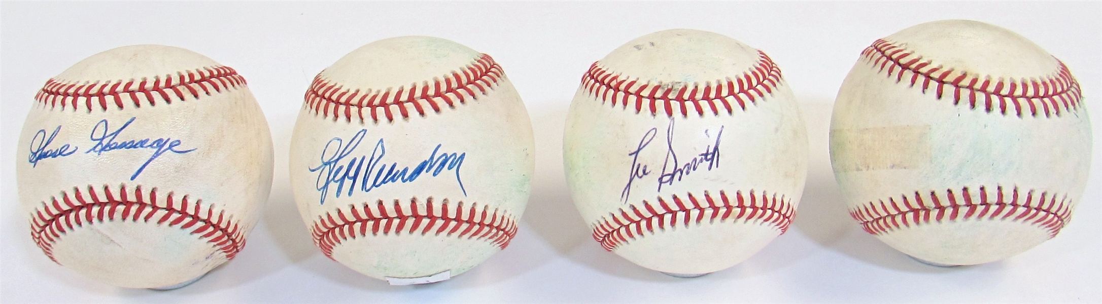 Lot of 4 Single Signed Balls of Closers (Gossage, Reardon, Smith, & M. Davis)