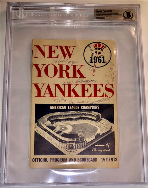 NY Yankee Signed 1961 Program, Roger Maris, Elston Howard, Ralph Terry