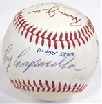 Dodgers Team Signed Old Timers Baseball W/ Campanella