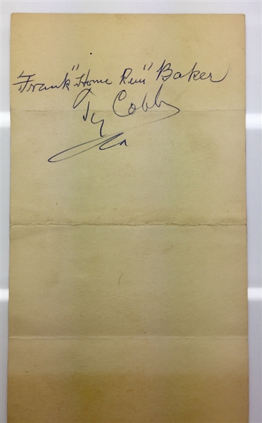 Ty Cobb & Frank Baker Signed HOF Program 6-27-60
