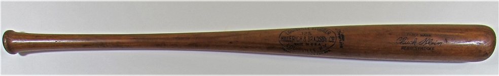 1933 Chuck Klein Triple Crown Season Game Used PSA 9 Bat