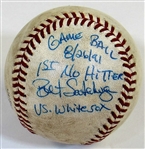 Bret Saberhagen GU Signed No Hitter Baseball 8/26/91