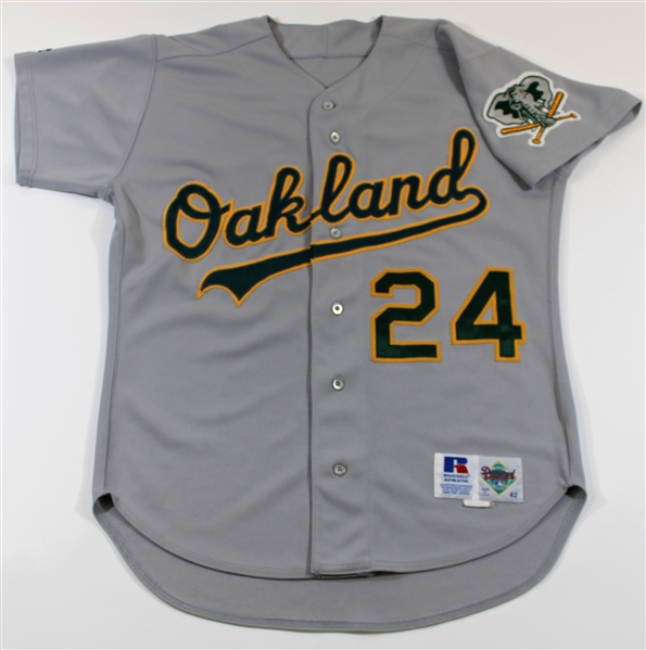 1993 Ricky Henderson Game Used Oakland As Road Jersey