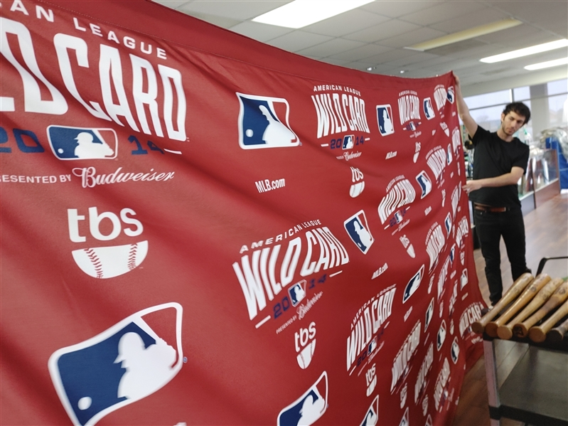 2014 KC Royals Wild Card Press Conference Backdrop Banner - MLB VT089041
