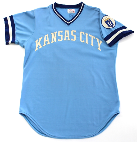 Paul Splittorff 1975 Game Used Road Blue Kansas City Royals Jersey