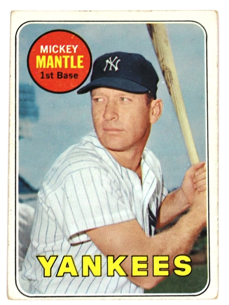 Mickey Mantle 1969 NY Yankee Topps Card #500