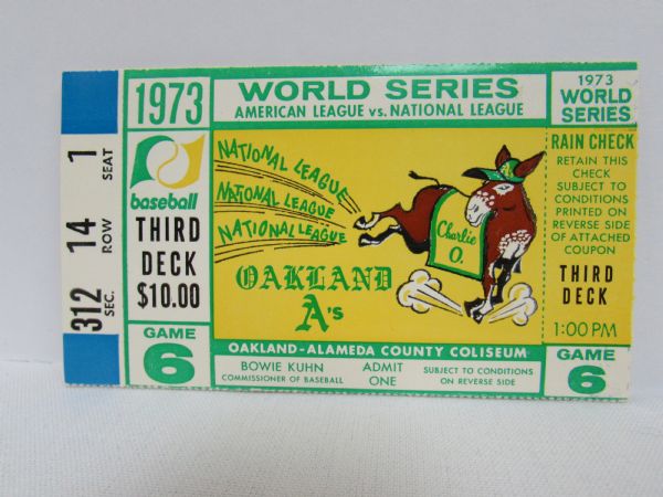 1973 Full World Series Ticket