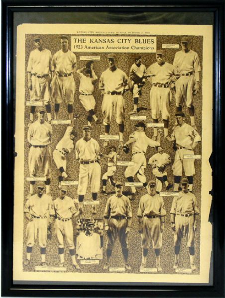 1923 Champions  Kansas City Blues Newspaper Poster