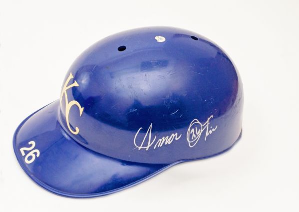 Amos Otis Game-Used Batting Helmet Autographed