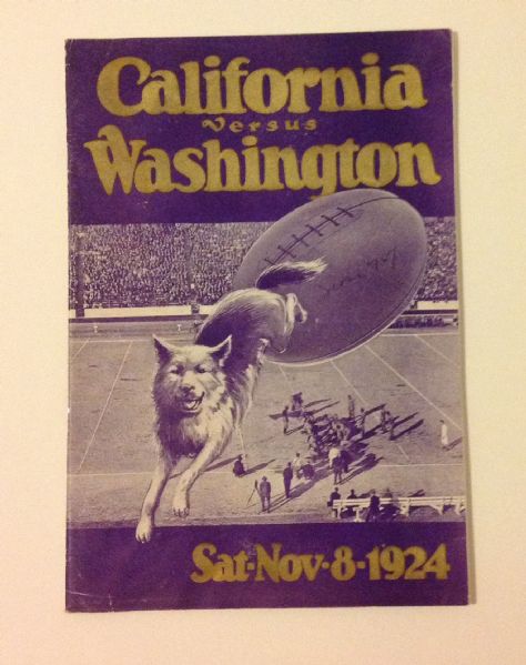 Rare 1924 Cal vs. Washington Football Program