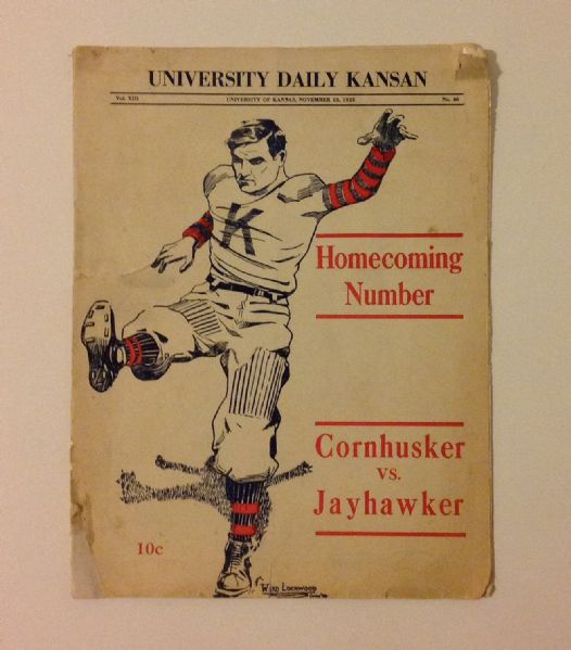 Rare 1915 Nebraska Vs. Kansas Football Homecoming Program