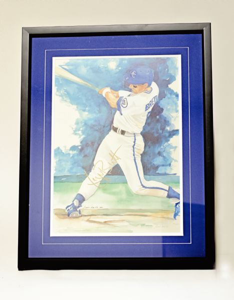  Framed 1991  George Brett Signed Limited Edition Print #100/500