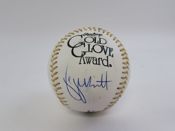 George Brett Signed Gold Glove Ball in Display Case