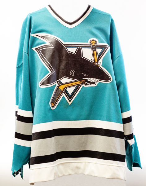 1991-92 Jayson More Game-Used San Jose Sharks Pre-Season Jersey