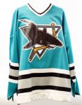 1991-92 Jayson More Game-Used San Jose Sharks Pre-Season Jersey