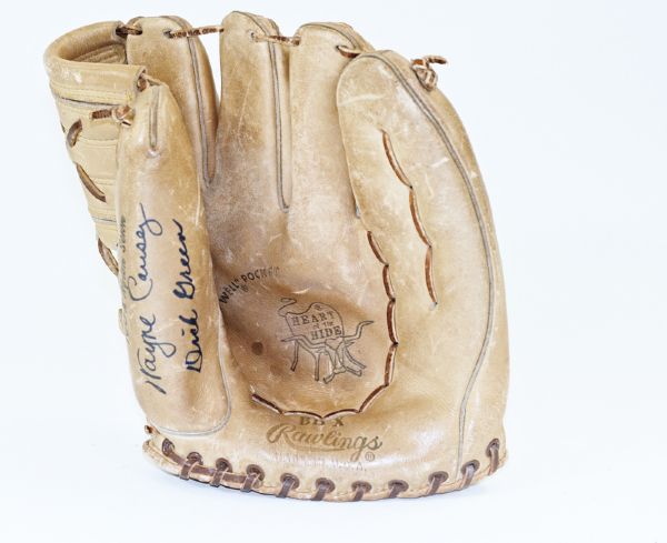 Wayne Causey/Dick Green Game Used Autographed Glove