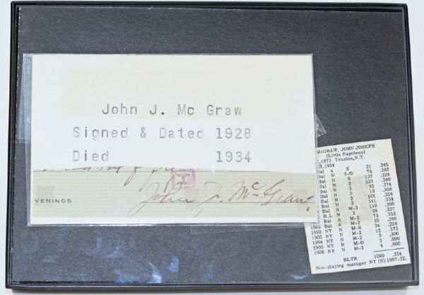 John McGraw Cut Autograph