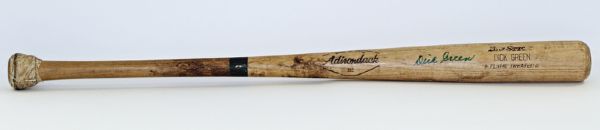 1971-74 Dick Green Game Used Autographed Bat