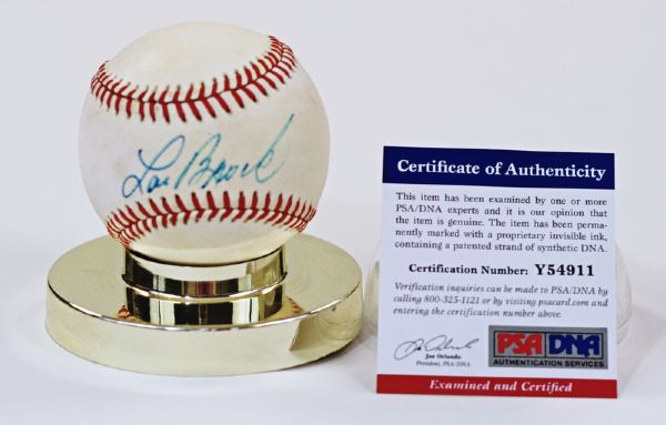 Lou Brock Single Signed Baseball