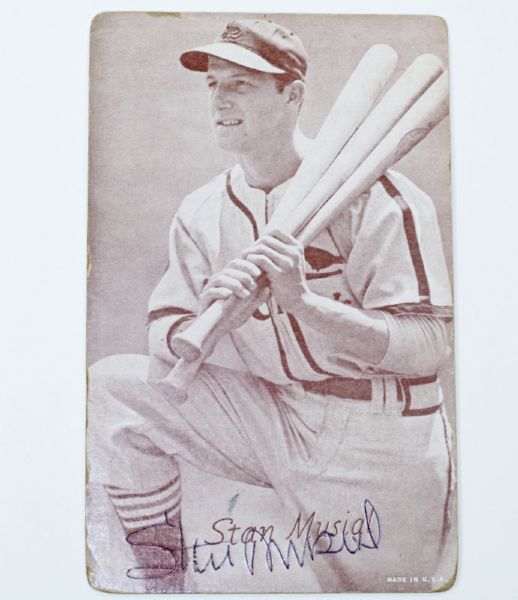 Stan Musial Signed Exhibit Card