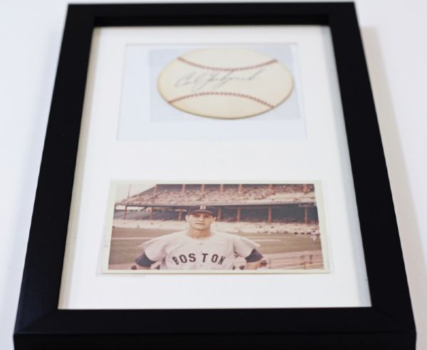 Carl Yastrzemski Vintage Original Photo + Signature Framed Piece