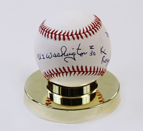 U.L. Washington Single Signed Baseball