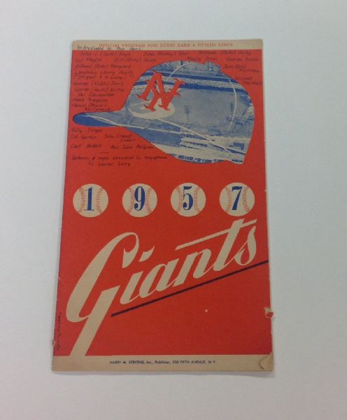 1957 New York Giants Game Program ( Last Home Game In New York)