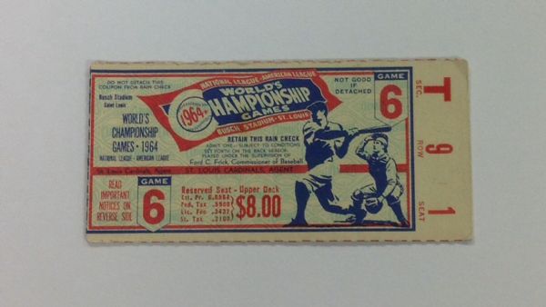 1964 World Series Game 6 Ticket Stub