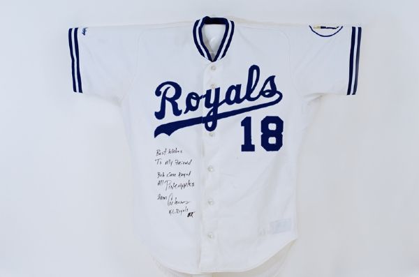 1987 Kansas City Royals Al Cowens Game Used Autographed Jersey