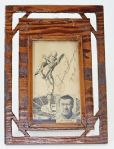 Jim Thorpe Autographed Display W/Hand Made Jim Thorpe Frame 