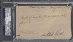 Satchel Paige Signed 3x5 Index Card