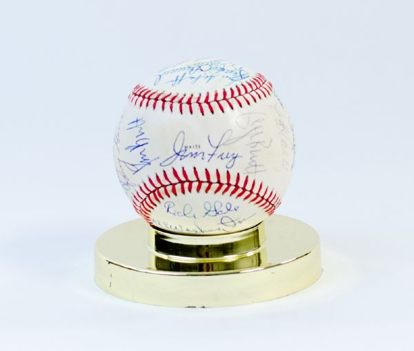 1980 Kansas City Royals Team Signed Baseball (27 Sigs)